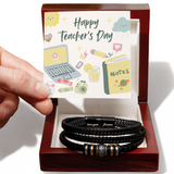 Happy Teacher’s Day Bracelet with Leather Band - Luxury Box w LED - Bracelets