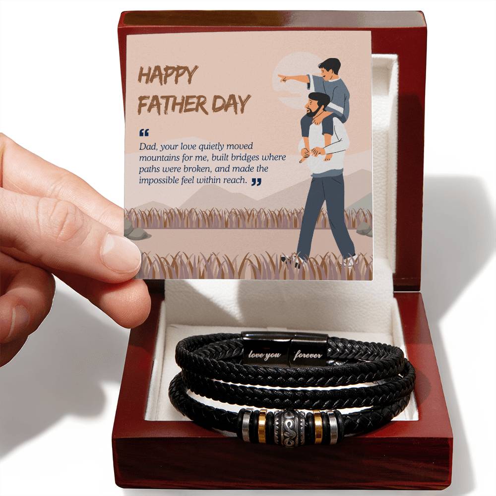 A Gift for Dad – Men’s Bracelet of Silent Support - Luxury Box w LED - Bracelets