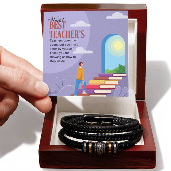 Engraved Bracelet – Honor Your Mentor Teacher - Luxury Box w LED - Bracelets