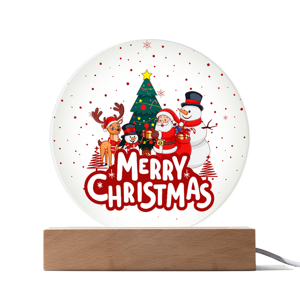 Festive LED Acrylic Plaque – A Joyful Christmas Gift - LED Corded Base - Acrylic Prints