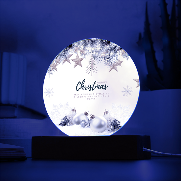 Merry Christmas LED Plaque – Peaceful Holiday Glow - - Acrylic Prints