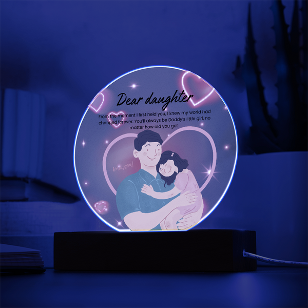 Father & Daughter Bond – Printed Circle Acrylic Plaque LED - - Acrylic Prints