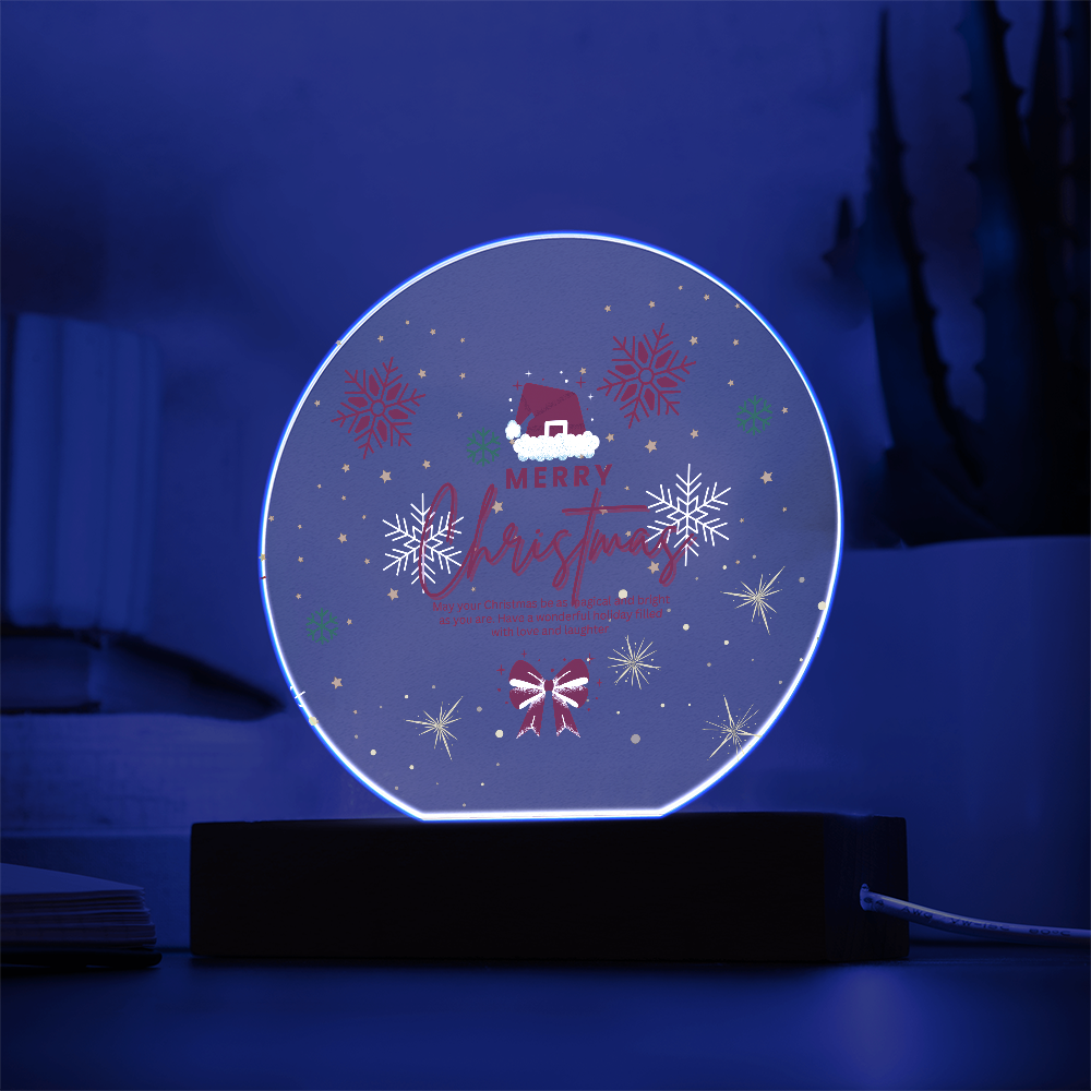 Circular Christmas LED Plaque – Spark Joy & Memories - - Acrylic Prints