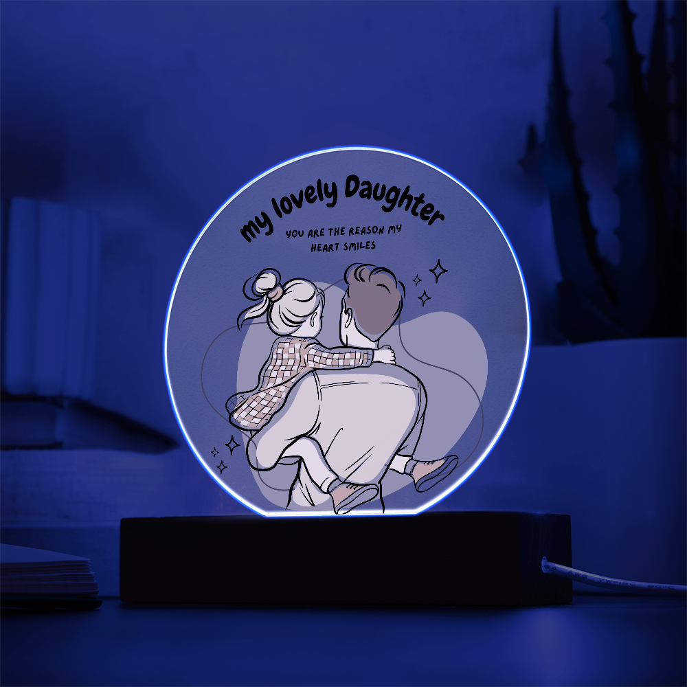 Daddy-Daughter Moment – Printed Circle Acrylic Plaque Gift - - Acrylic Prints