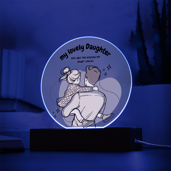 Daddy-Daughter Moment – Printed Circle Acrylic Plaque Gift - - Acrylic Prints