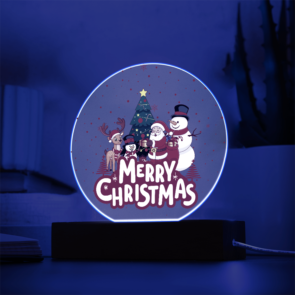 Festive LED Acrylic Plaque – A Joyful Christmas Gift - - Acrylic Prints