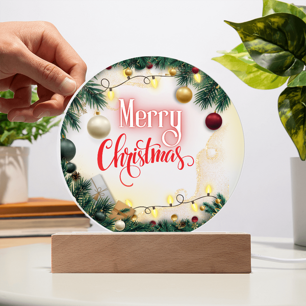 Merry Christmas Circular Acrylic Plaque – Gift of Warmth - - Acrylic Prints
