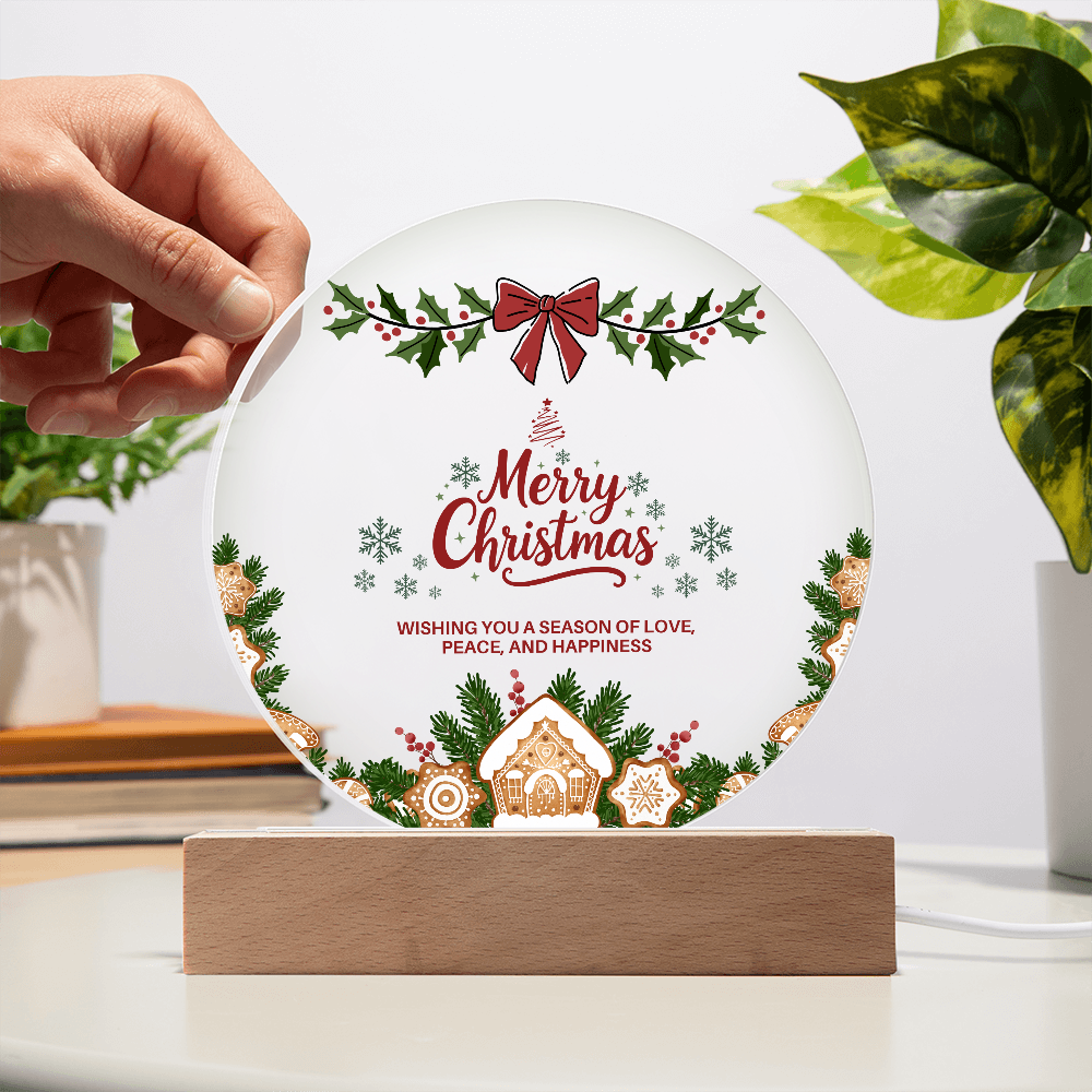 Circular Acrylic Holiday Plaque – Warm Christmas Gift - - Acrylic Prints