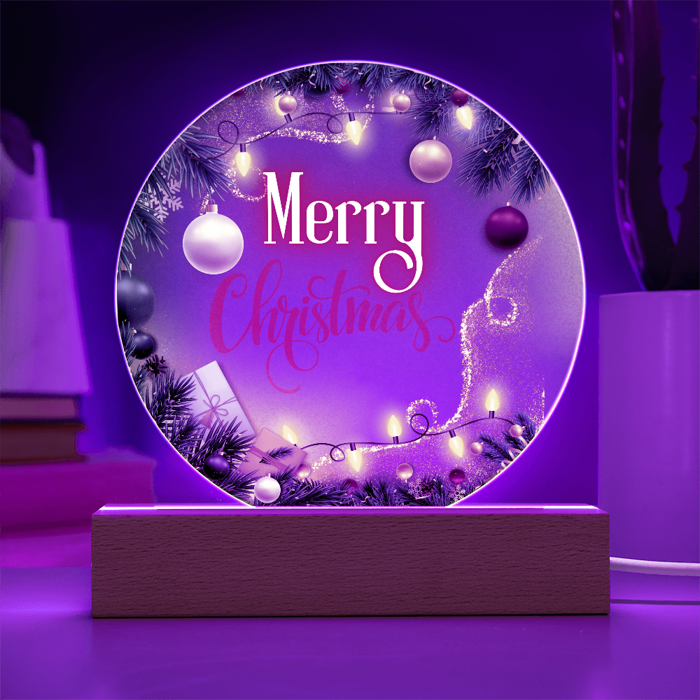 Merry Christmas Circular Acrylic Plaque – Gift of Warmth - - Acrylic Prints