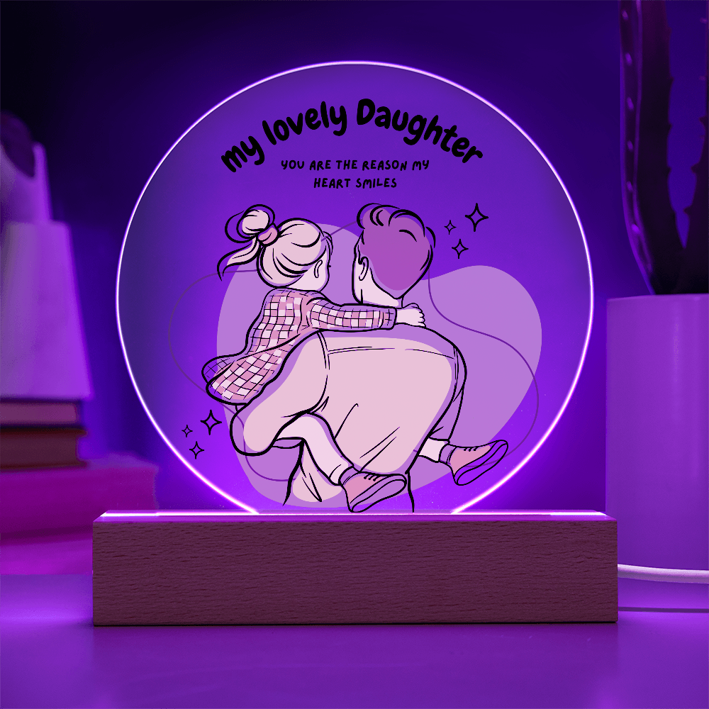 Daddy-Daughter Moment – Printed Circle Acrylic Plaque Gift - - Acrylic Prints