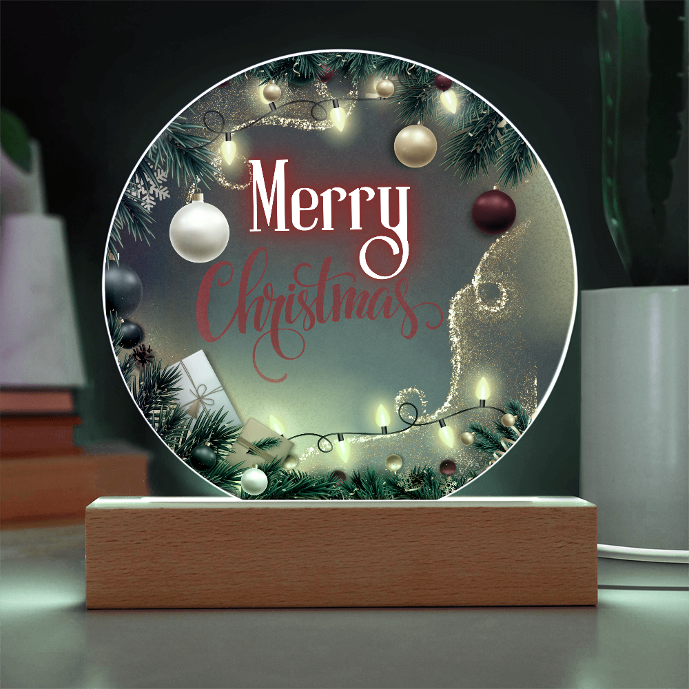 Merry Christmas Circular Acrylic Plaque – Gift of Warmth - - Acrylic Prints