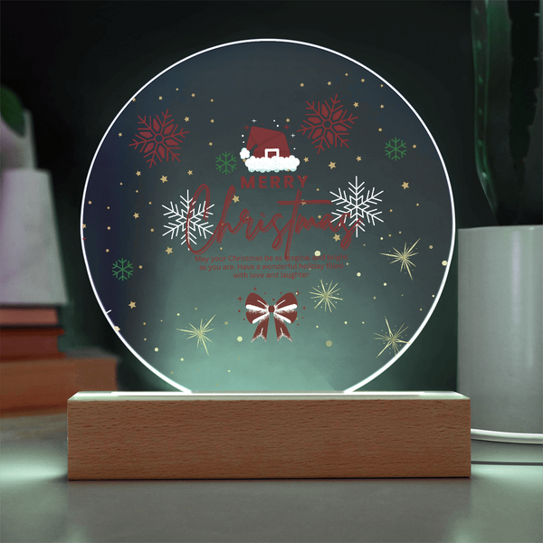 Circular Christmas LED Plaque – Spark Joy & Memories - - Acrylic Prints