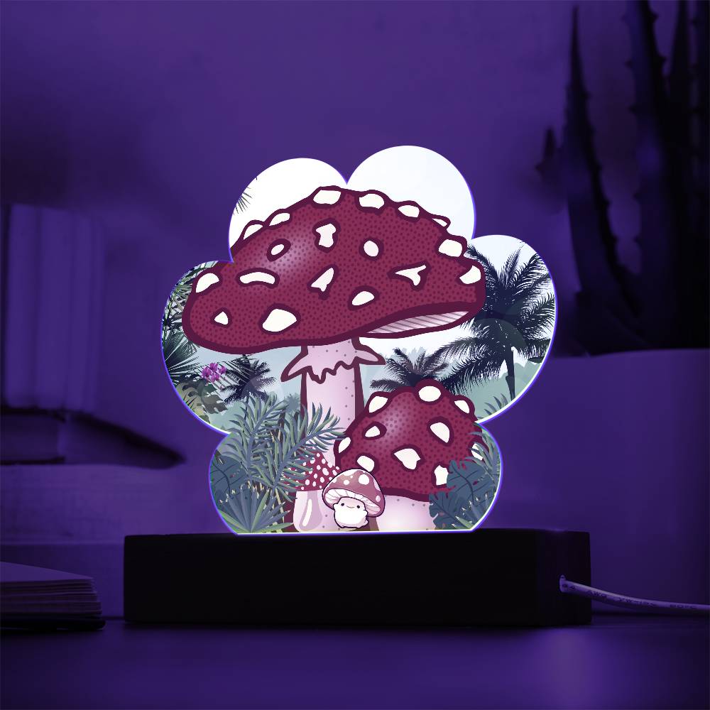 Fantasy Mushroom Jungle Scene Plaque - - Acrylic Prints