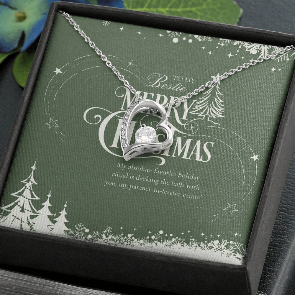 Festive Love – Forever Necklace for Bestie - 14k White Gold Finish Standard Box - Necklaces