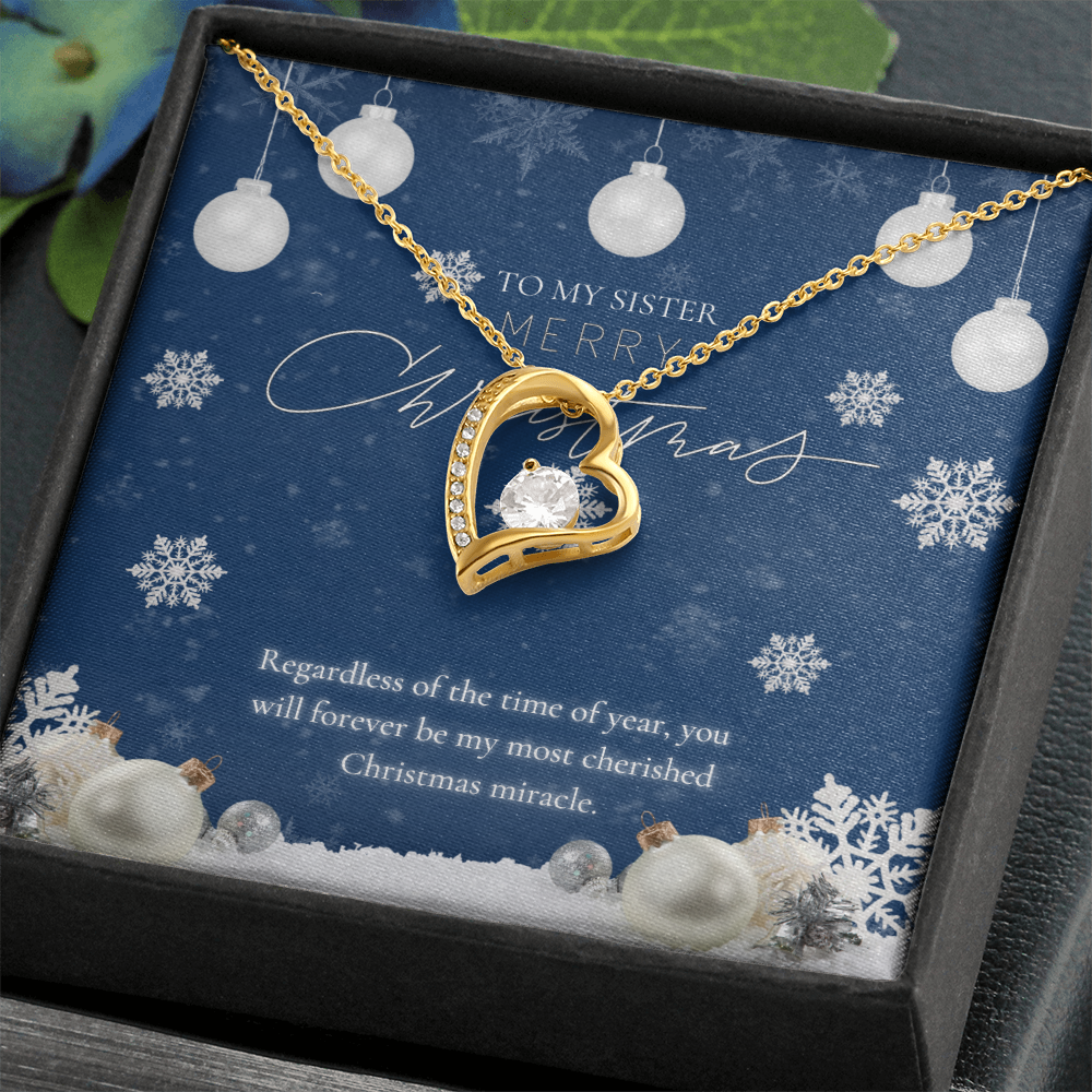 A Sisterly Christmas Miracle - 14k White Gold Finish Standard Box - Necklaces