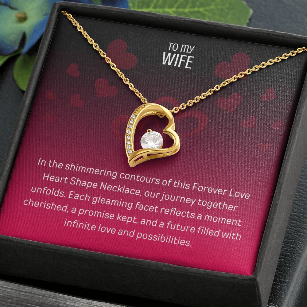 Forever Love Heart Necklace - A Journey of Love - 18k Yellow Gold Finish - Necklaces