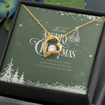 Festive Love – Forever Necklace for Bestie - 18k Yellow Gold Finish Standard Box - Necklaces