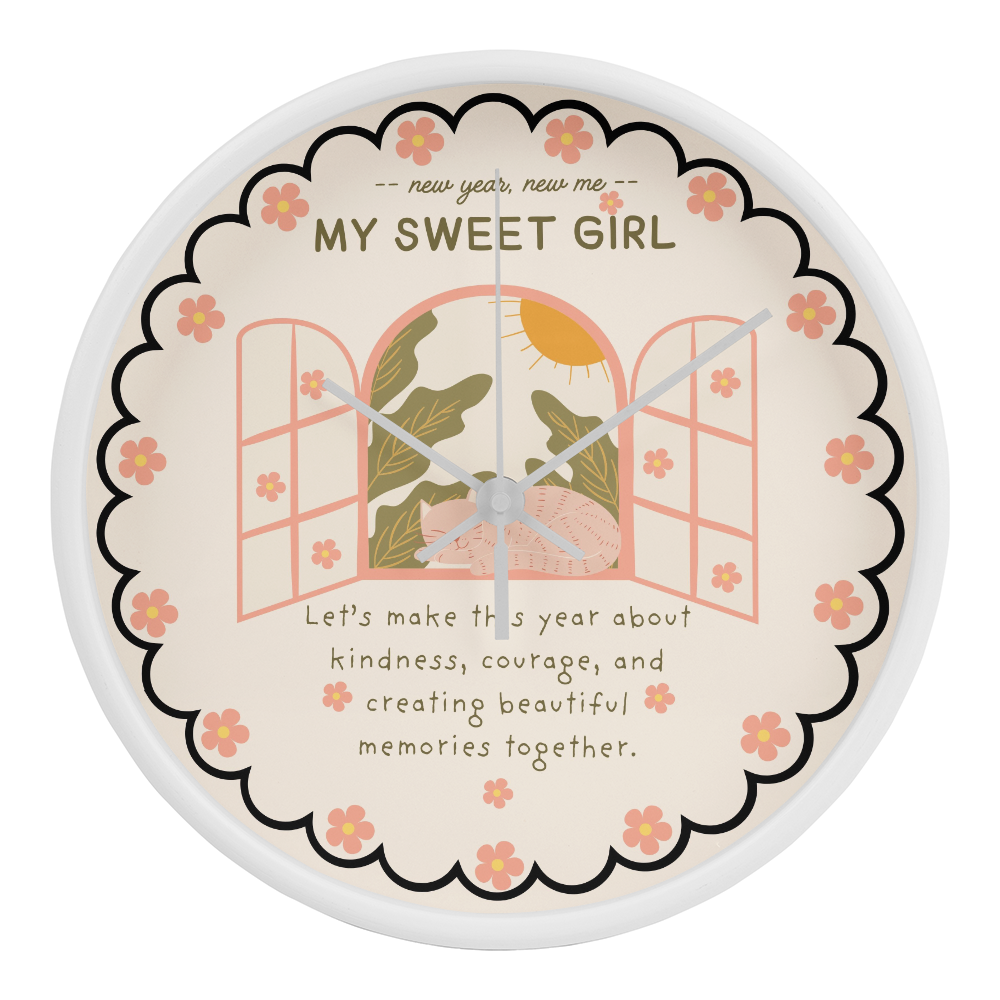 My Sweet Girl - A Timeless Gift for My Daughter - White White - Wall Clocks