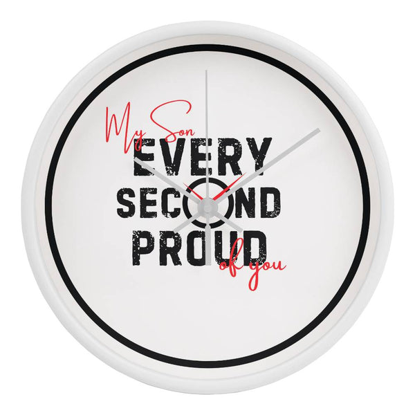 Proud Dad Wall Clock Gift for Son - White White - Wall Clocks
