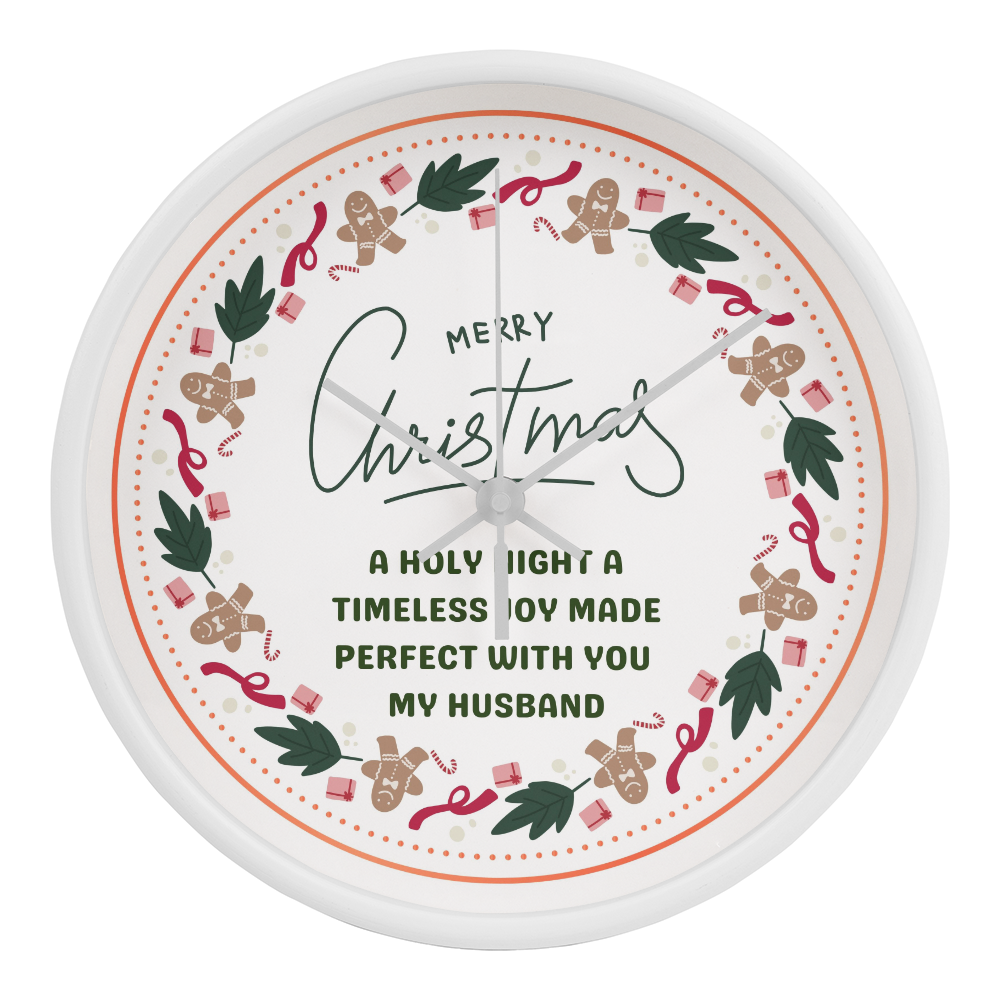 Cherish Every Moment Together – Festive Clock for Him - White White - Wall Clocks