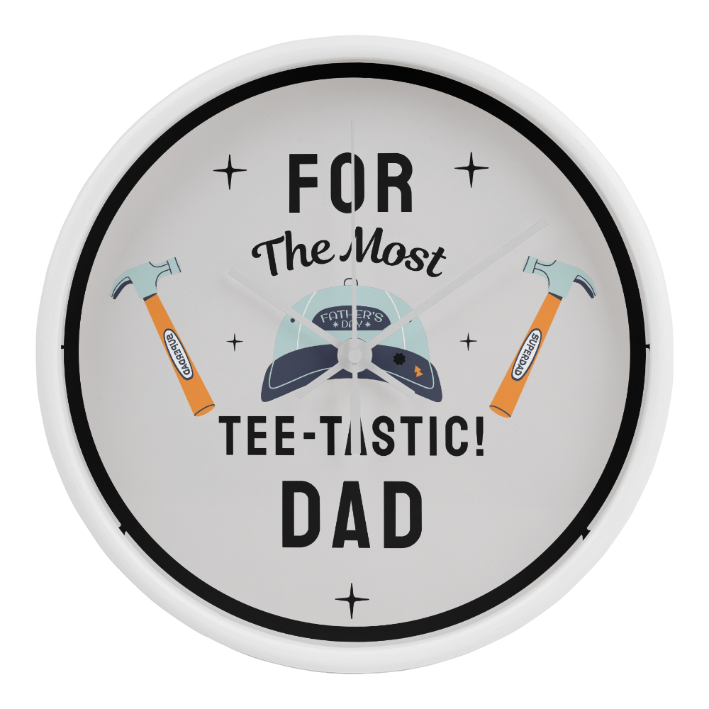 Tee-Tastic Dad Wall Clock – Gift for Father - White White - Wall Clocks