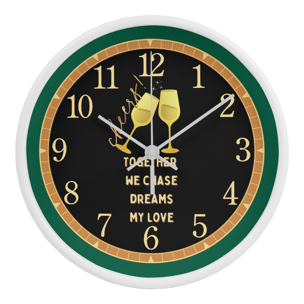 Romantic Toast Clock – Gift for Your Partner - White White - Wall Clocks