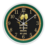 Romantic Toast Clock – Gift for Your Partner - White White - Wall Clocks