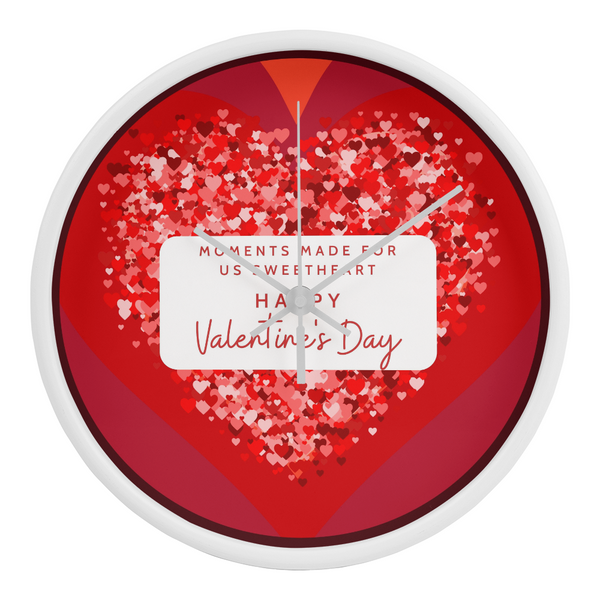 A Heart Full of Love - Romantic Wooden Valentine’s Clock - White White - Wall Clocks