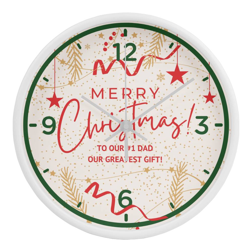 Merry Christmas Magic - A Clock for Dad's Heart - White White - Wall Clocks