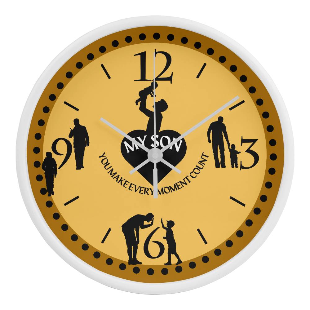 A Gift of Time for My Son - Wooden Wall Clock Design - White White - Wall Clocks