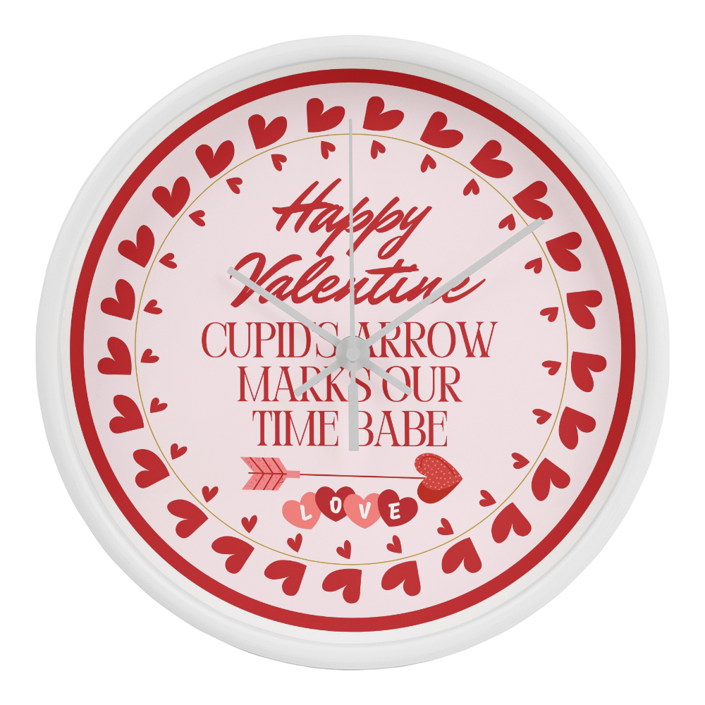 Our Time Together - Cupid’s Arrow Valentine’s Clock - White White - Wall Clocks