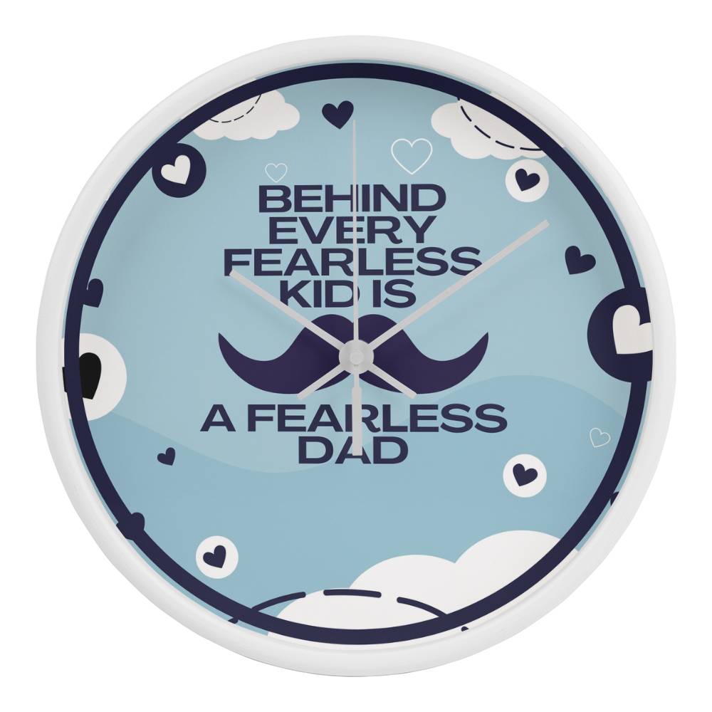 Fearless Dad Wall Clock – Gift for Fathers - White White - Wall Clocks