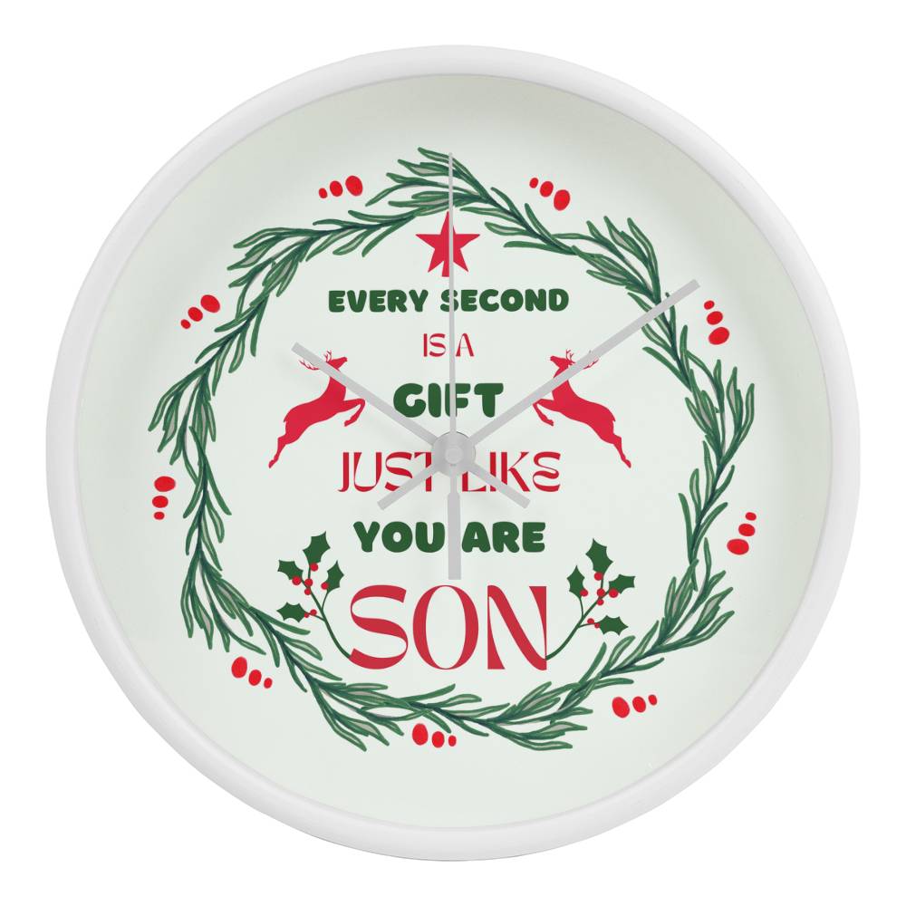 Christmas Wall Clock for Son - White White - Wall Clocks