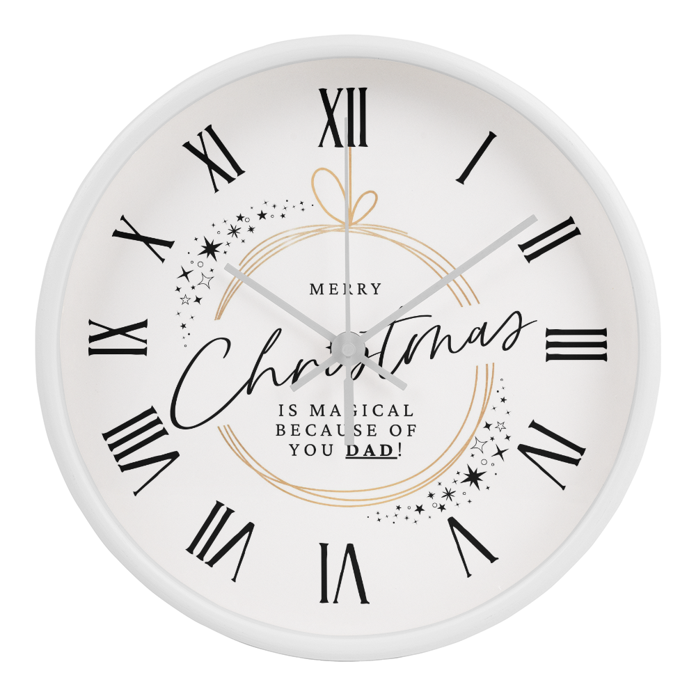 Time with Dad is Timeless - Christmas Clock - White White - Wall Clocks