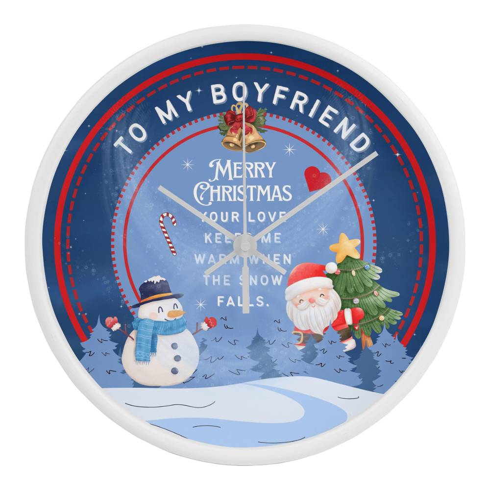 To My Boyfriend - A Festive Timepiece of Love - White White - Wall Clocks