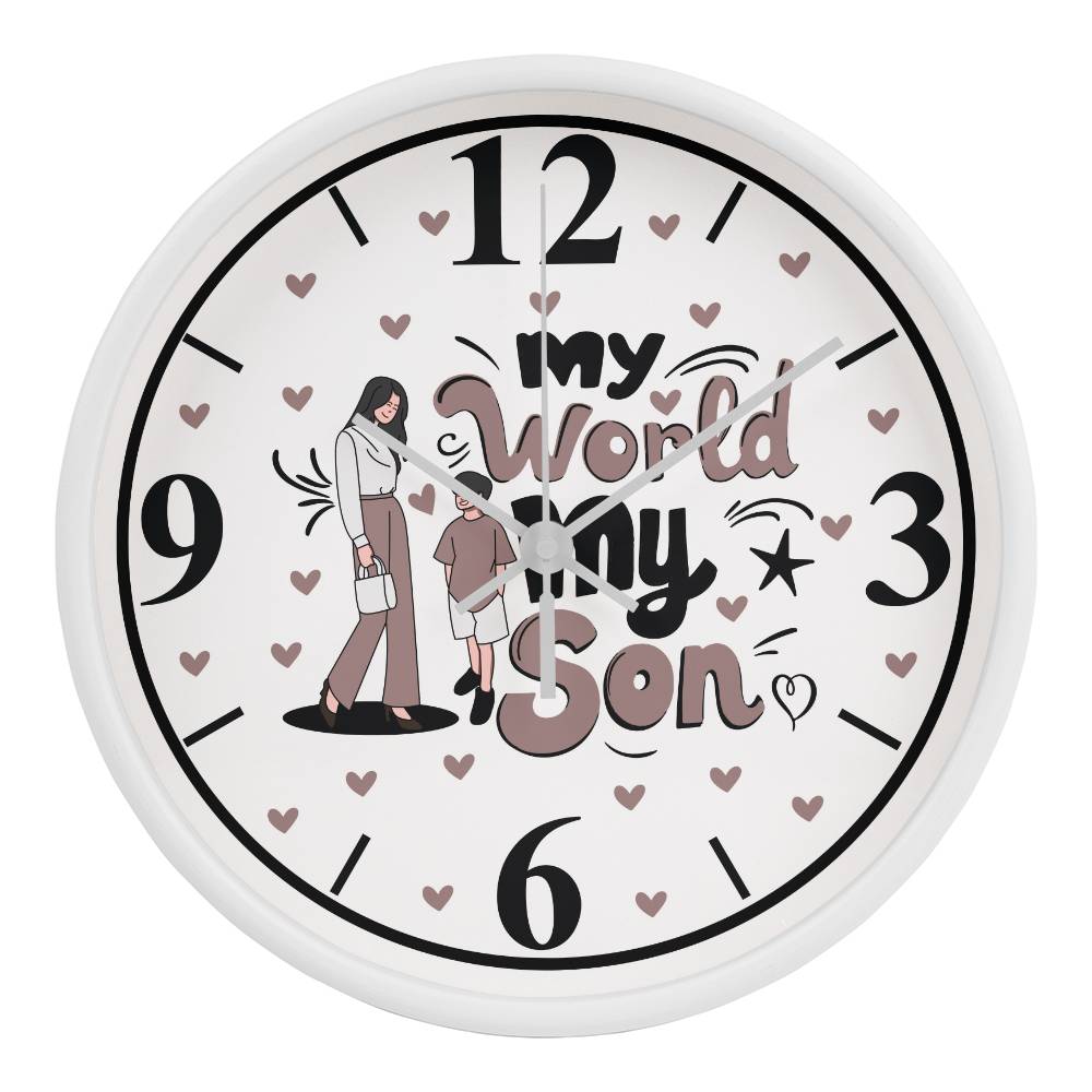 My World, My Son - A Keepsake for Your Home - White White - Wall Clocks