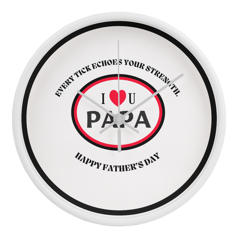 I ❤️ Papa Wall Clock – A Timeless Father’s Day Gift - White White - Wall Clocks