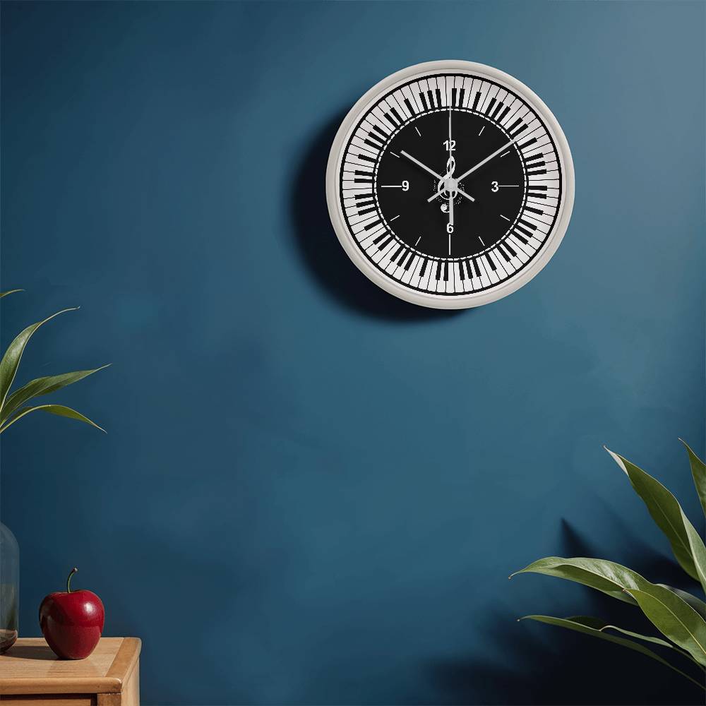 Piano Keys & Treble Clef - A Musical Clock - - Wall Clocks