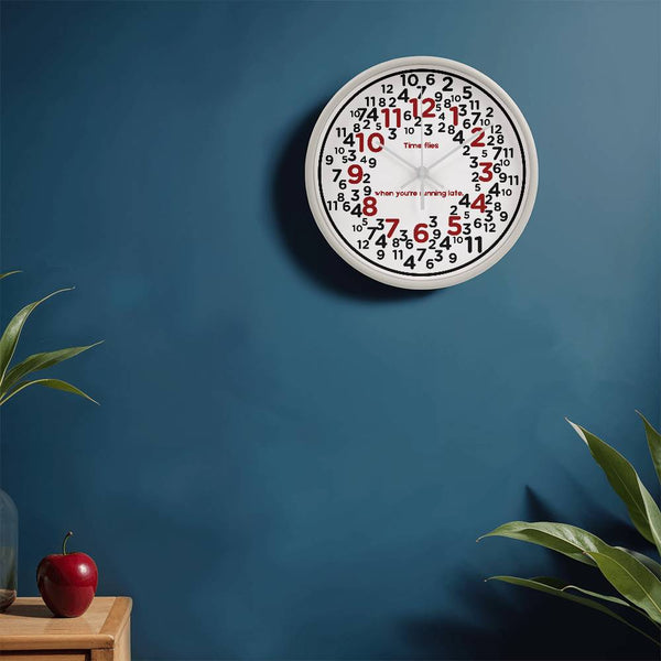 Funny Time Flies Wall Clock – Gift for Latecomers - - Wall Clocks