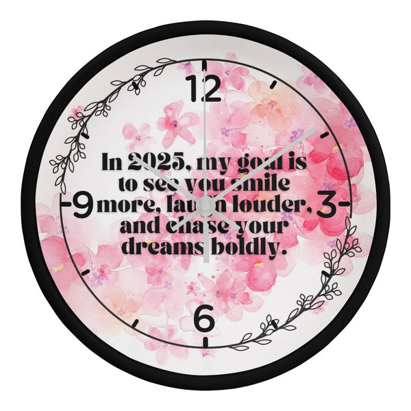 2025 Goals - A Heartfelt Wall Clock for Daughter - Black White - Wall Clocks