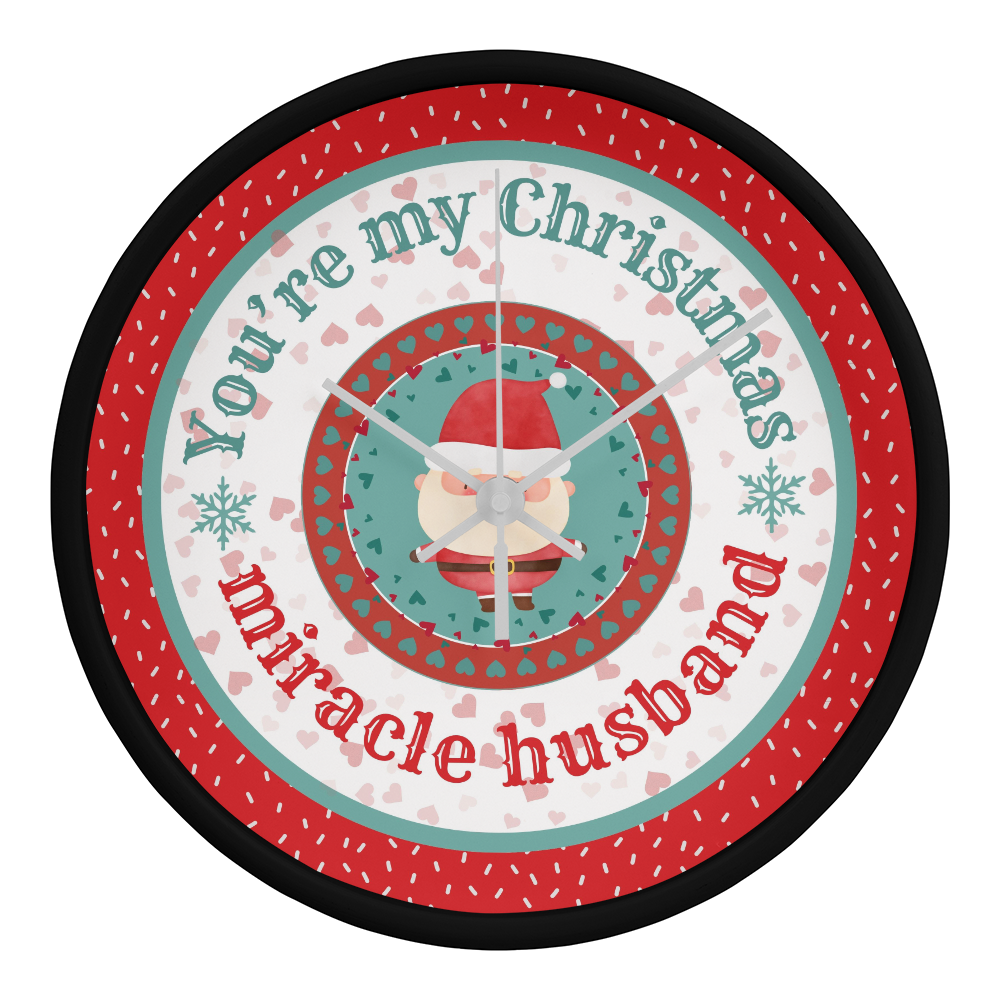 Christmas Miracle Wall Clock for Husband - Black White - Wall Clocks