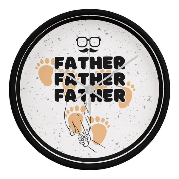 FATHER Wall Clock – Footsteps of Love - Black White - Wall Clocks