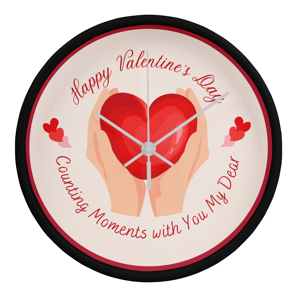 Romantic Heart Clock for Valentine’s Day - Black White - Wall Clocks