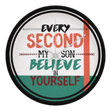 Every Second My Son - A Heartfelt Wall Clock Gift - Black White - Wall Clocks