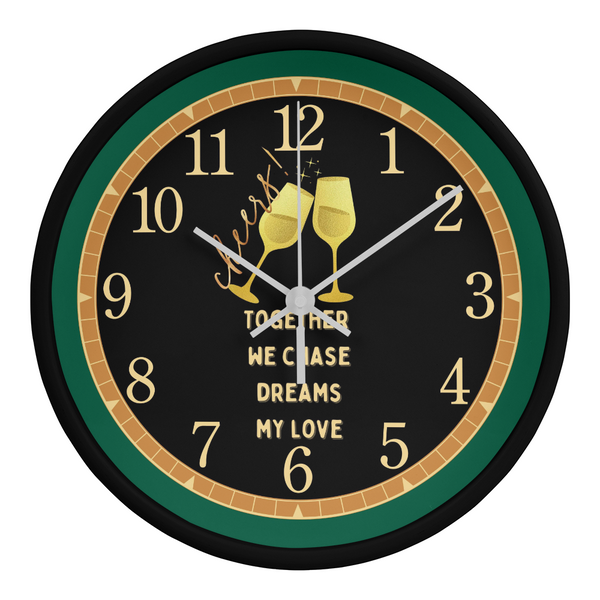 Romantic Toast Clock – Gift for Your Partner - Black White - Wall Clocks