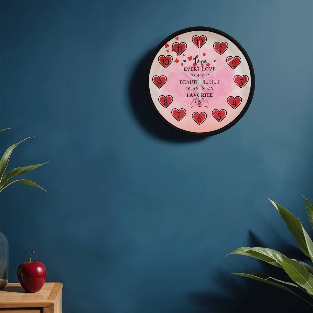 Timeless Love - Romantic Heart Clock - - Wall Clocks