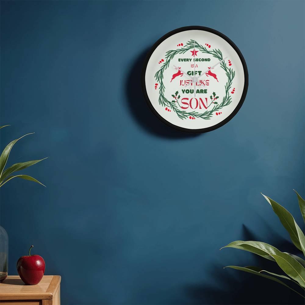Christmas Wall Clock for Son - - Wall Clocks