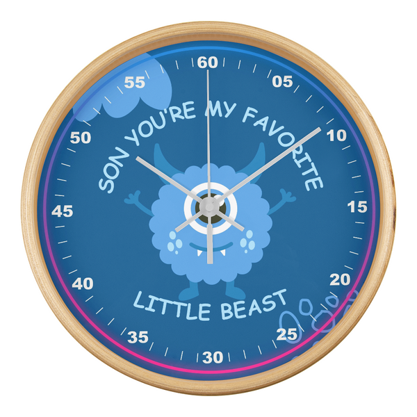 Funny Monster Clock Gift for Son’s Room - Natural White - Wall Clocks