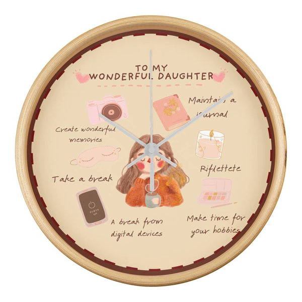 Self-Care Time Wall Clock for Daughters - Natural White - Wall Clocks