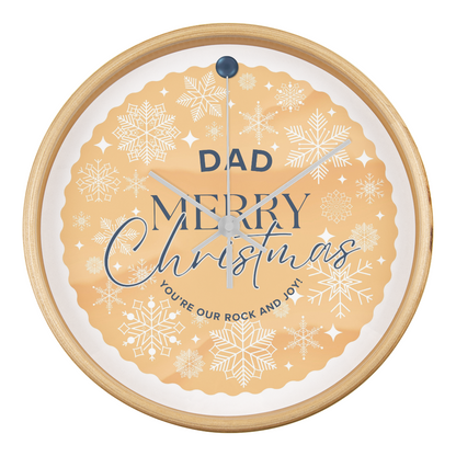 Elegant Snowflake Clock – Gift for Dad - Natural White - Wall Clocks